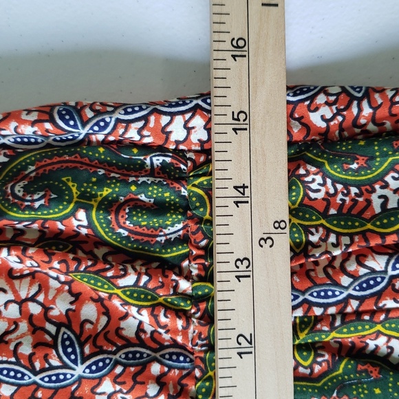 D'iyanu Wrap Romper Shorts Small Orange Green African Print Sleeveless Cotton - Picture 13 of 16